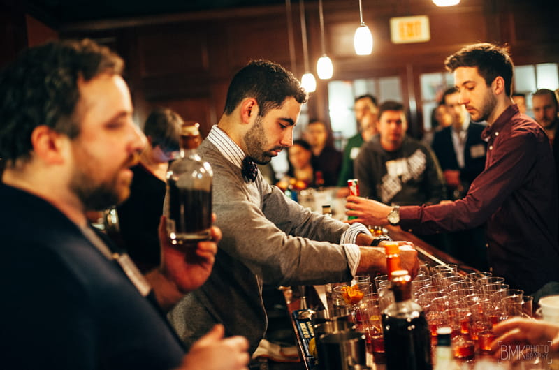 Keith Raimondi (L), head bartender at Townsend and an adjunct professor at Drexel, will teach "Mixology and Spirits." Photo credit: BMK Photography.
