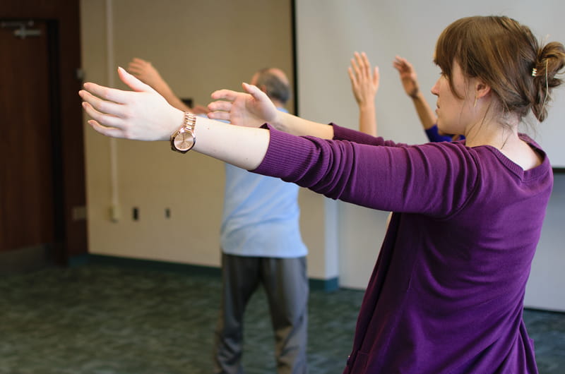 A participant in the Tai Chi for Health event.