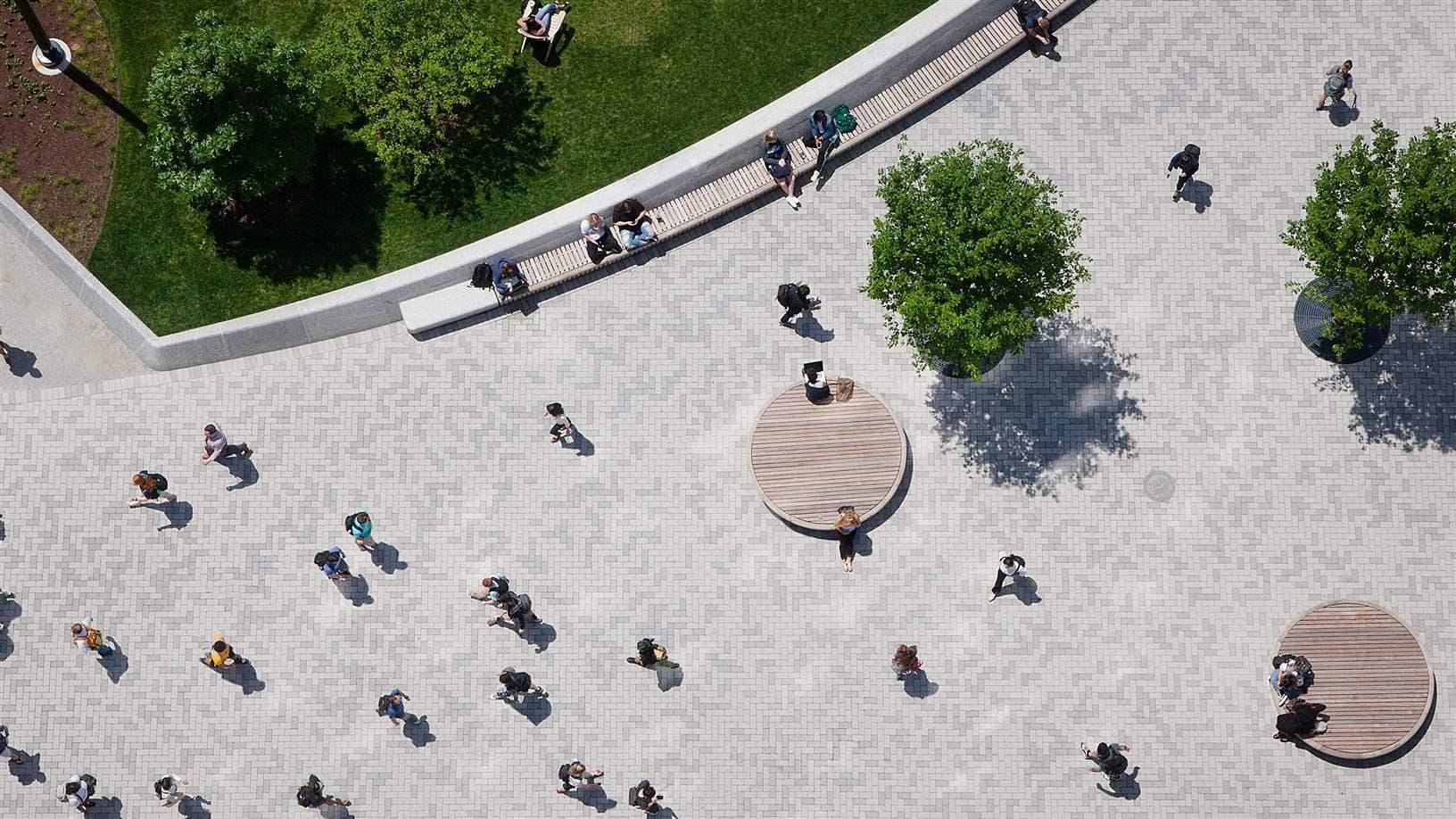 Drone photo of Quad from above