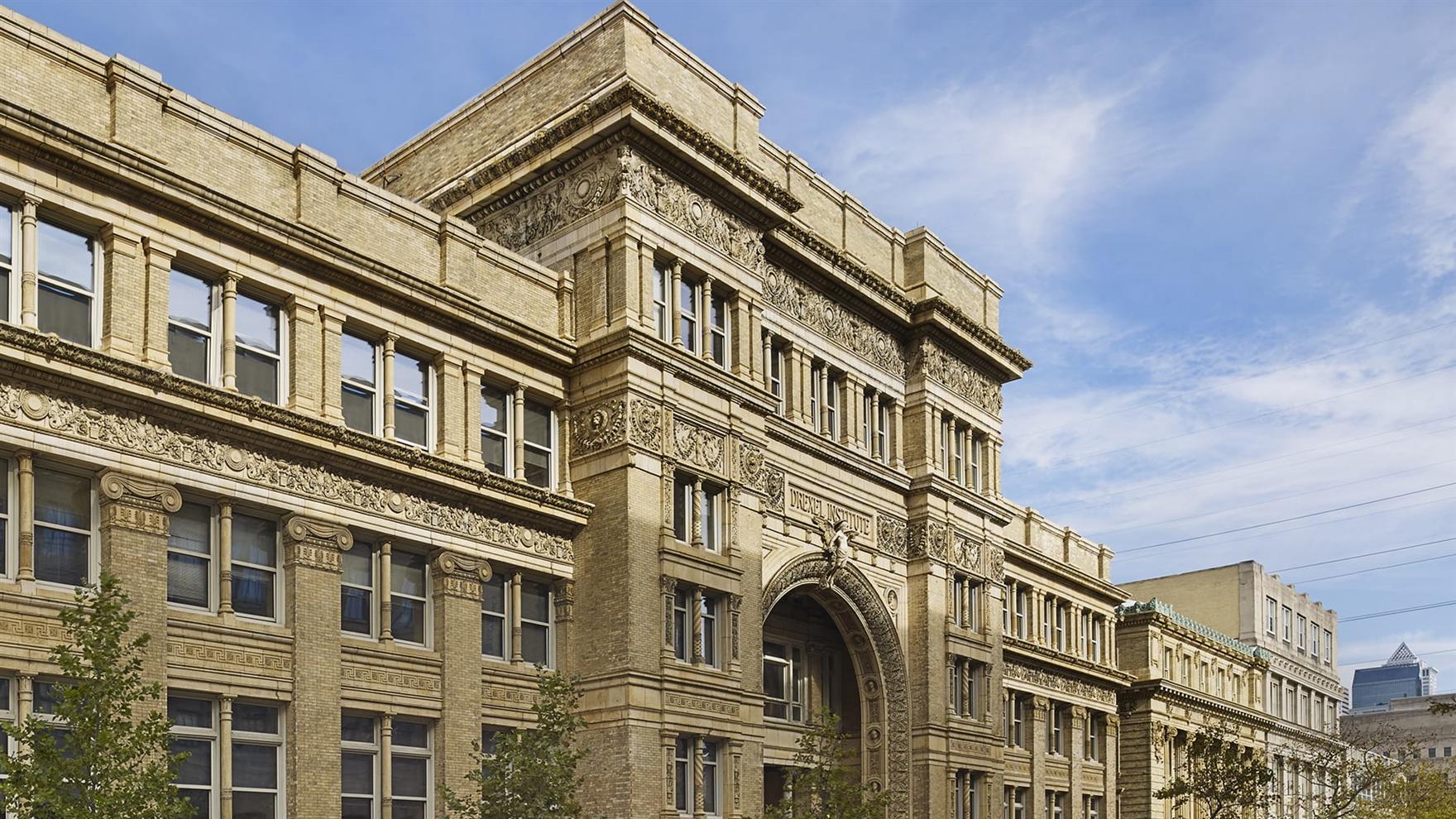 An outdoor view of historic Main Building