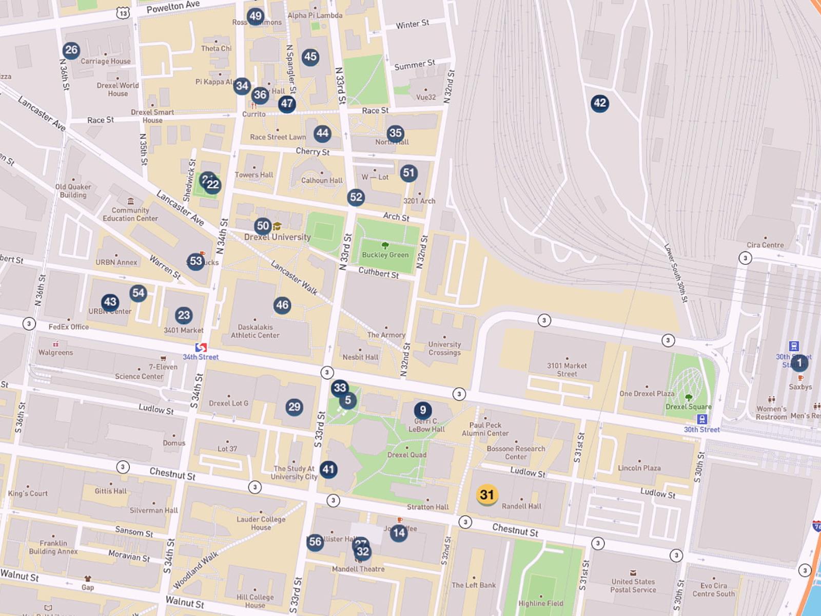 Drexel University Campus Map