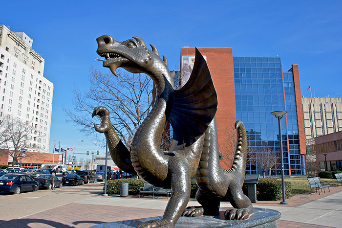 Mario the Dragon Statue on Drexel University Campus
