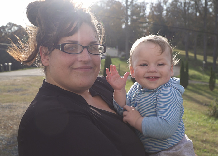Ashley Ramey with her son