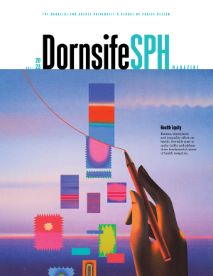 Drexel Dornsife School of Public Health 2023 magazine cover featuring the theme health equity