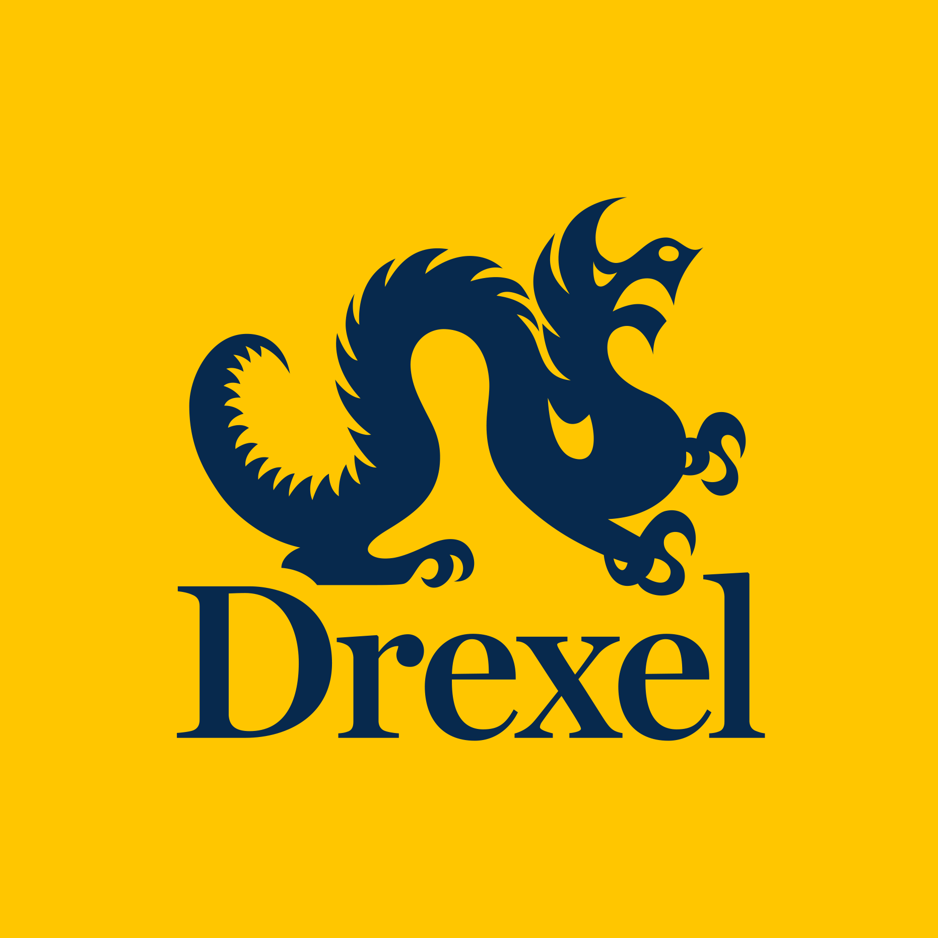 Drexel logo for twitter - yellow background
