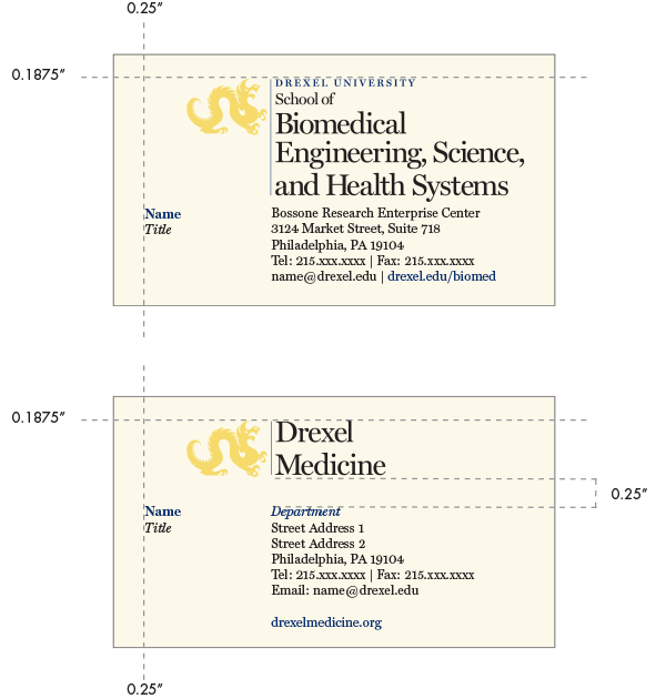 Academic business cards