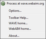 Tools icon dropdown menu.