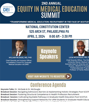 Second Annual Equity in Medical Education Summit Flyer