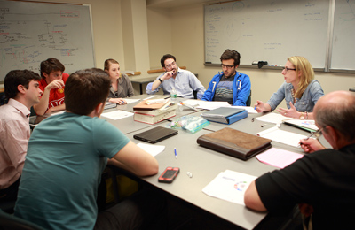 Drexel University College of Medicine Medical Science program graduate students participating in a group discussion.