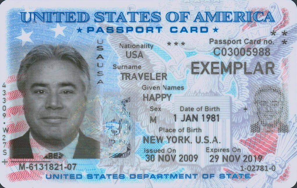 Example of an acceptable form of ID