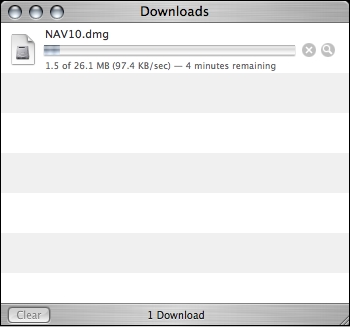 Downloads window.