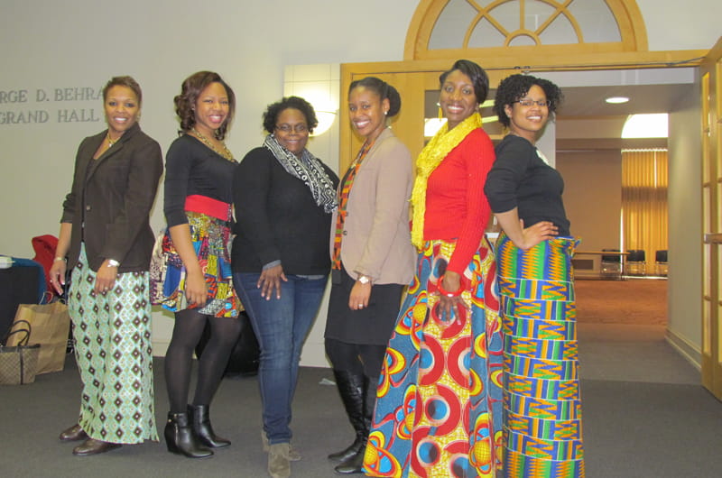 Drexel's Black Faculty and Professional Staff Association Committee and Supporters, who organized the closing reception, (from left to right) Nadia McCrimmon, Janeile Johnson, Keyanah Jones, Chantell Bowman, Althea Wallace and Courtney Price.