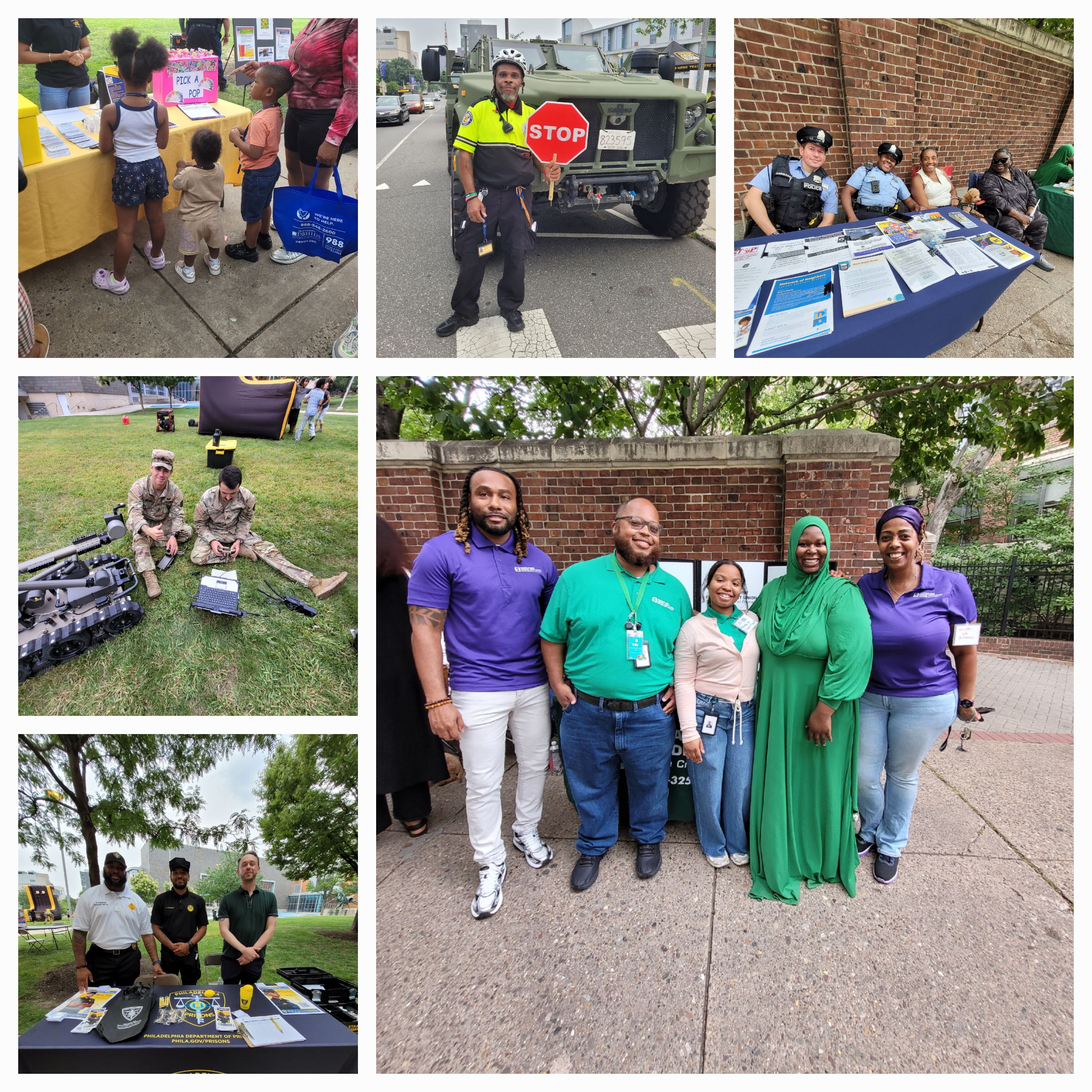 Collage of photographs of people at NNO.