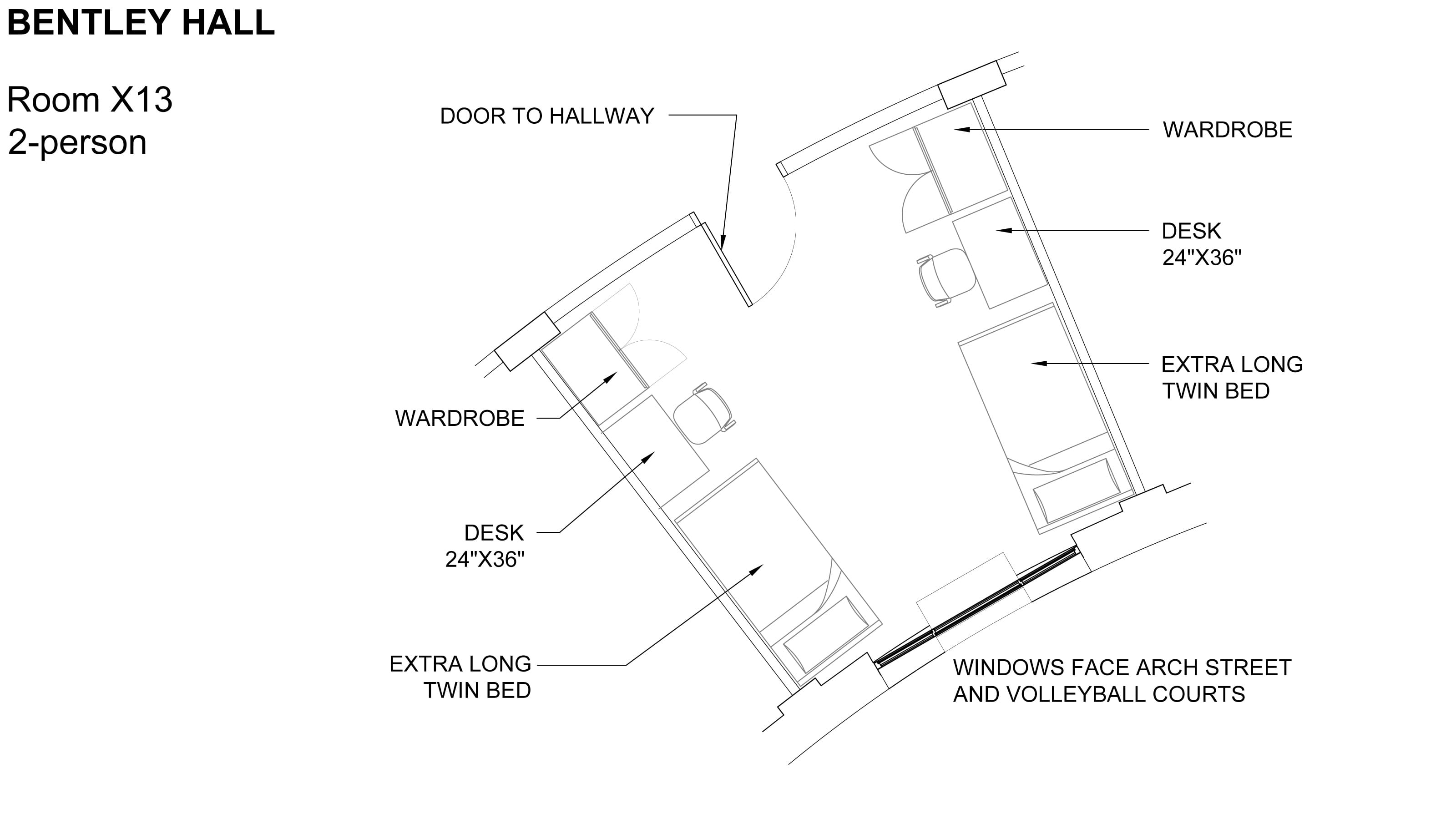Bentley Hall Room Floor Plan