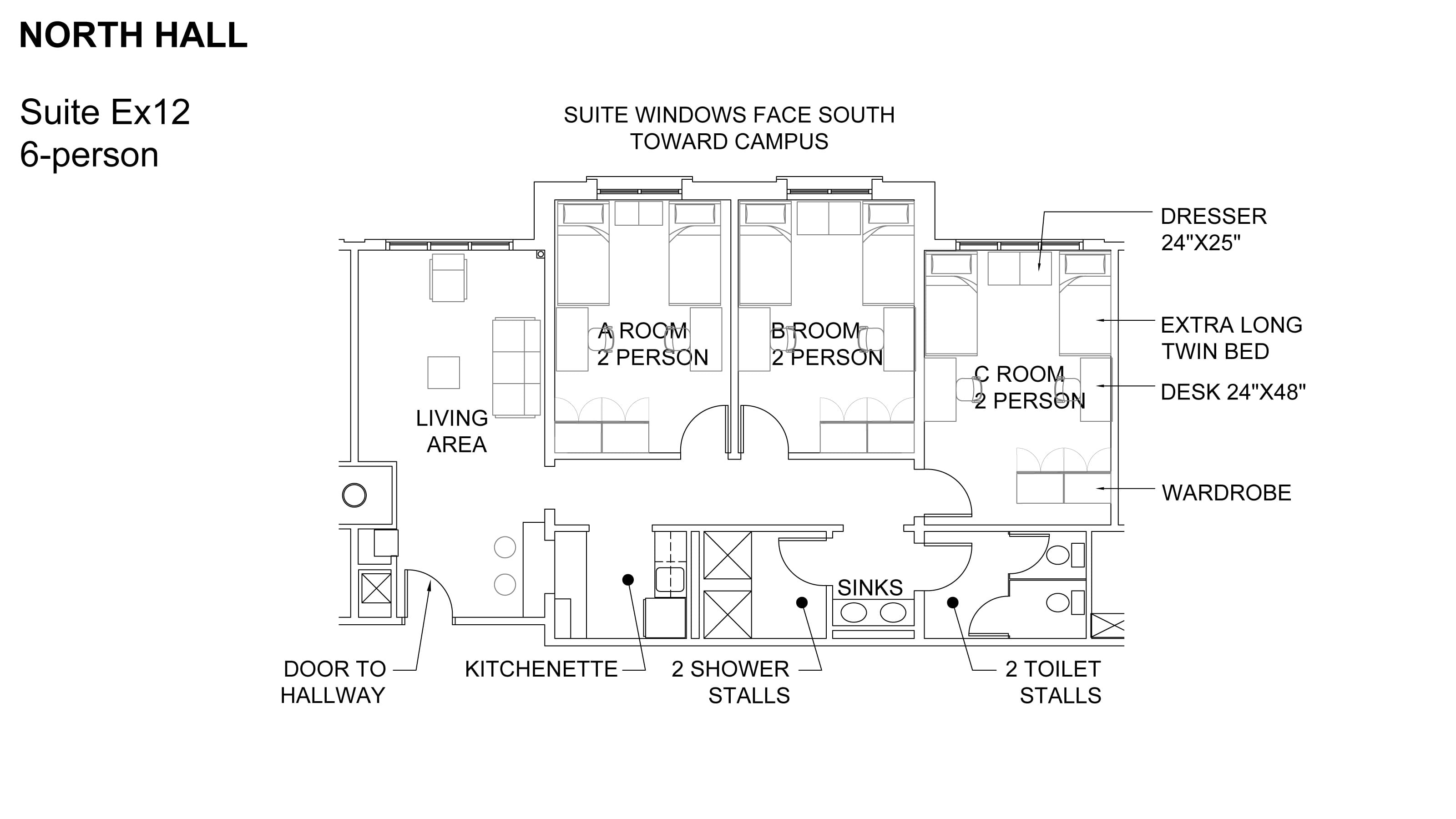 North Hall Suite Floor Plan