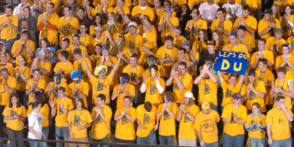 Crowd of Drexel students at a Drexel Athletic Event