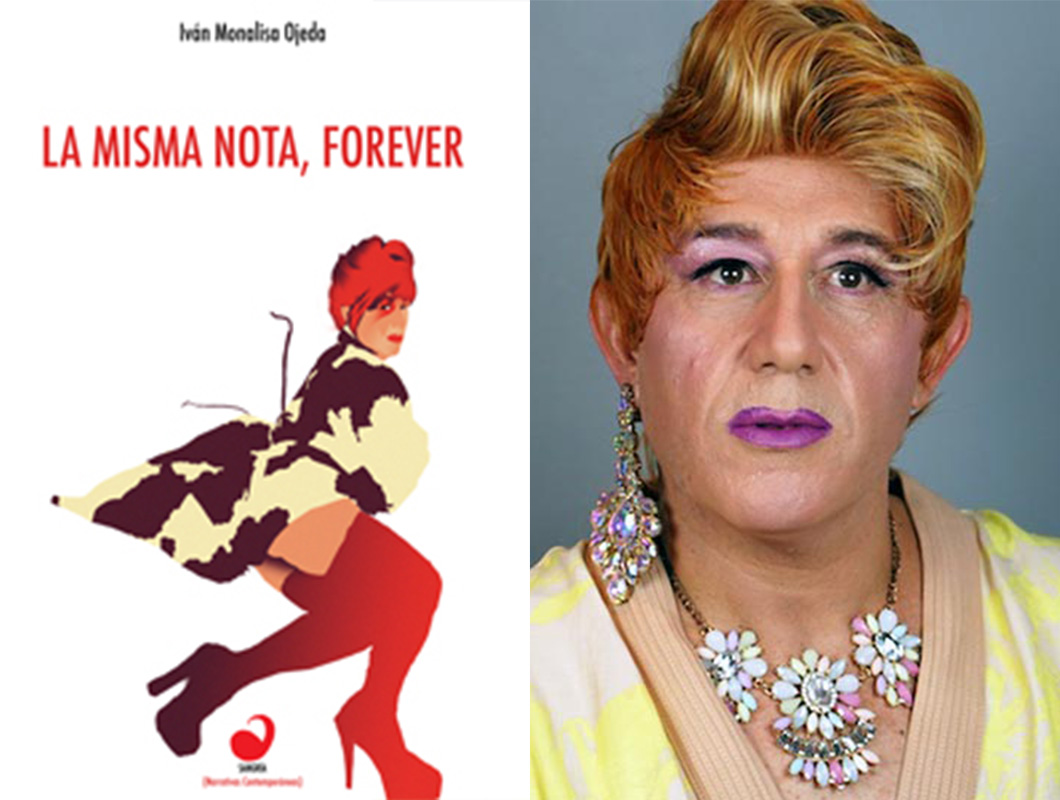 The book cover of La Misma Nota, Forever beside a headshot of author Ivan Monalisa Ojeda.