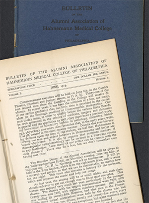 Bulletin of the Alumni Association of Hahnemann Medical College of Philadelphia, 1913. (The Legacy Center Archives and Special Collections)